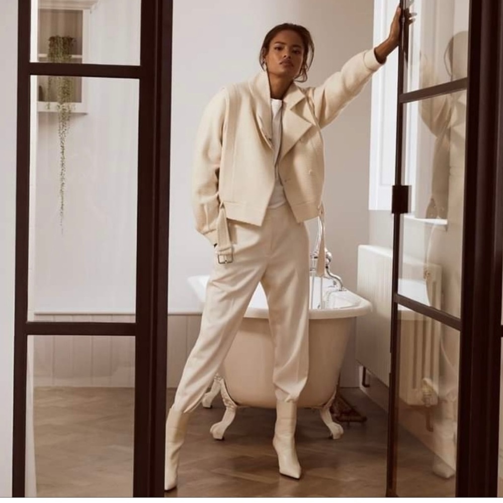 Reiss Cream Belted Jacket - Picture 2 of 11